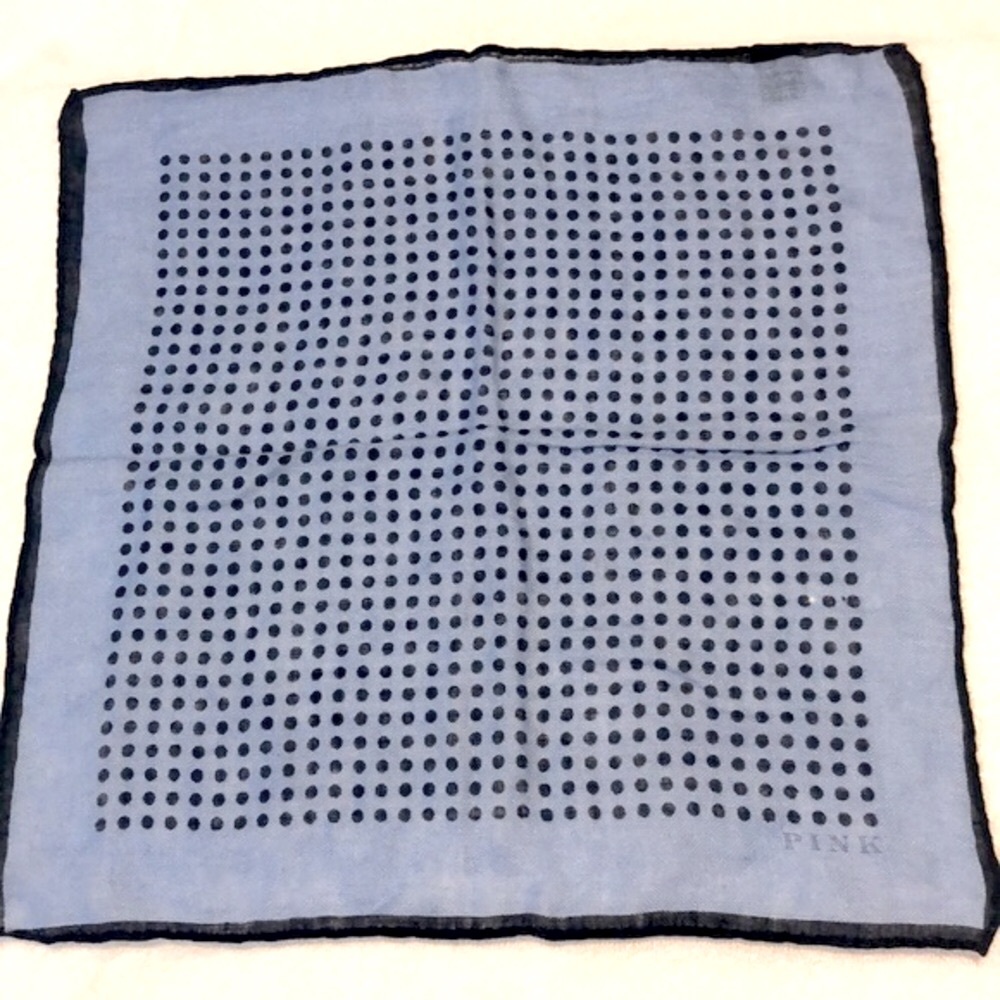PINK - Pocket Square/ Blue Polka dots